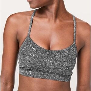 Lululemon Flow Y Bra *Nulu,  Luminesce Splatter White Black
